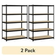 thumbnail interactive-video image 1 of (2 pack) Muscle Rack 48"W x 24"D x 72"H 5-Shelf Steel Freestanding Shelving Unit; Black, 1 of 9