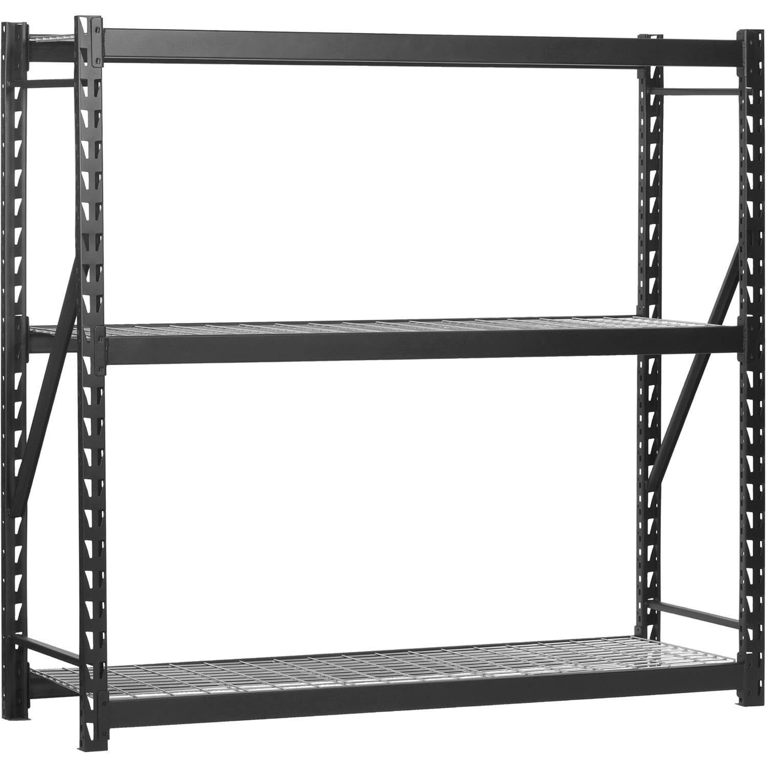 (2 pack) Muscle Rack 77"W x 24"D x 72"H 3-Tier Steel Welded Storage Rack, 4,500 lb. Total Capacity; Black