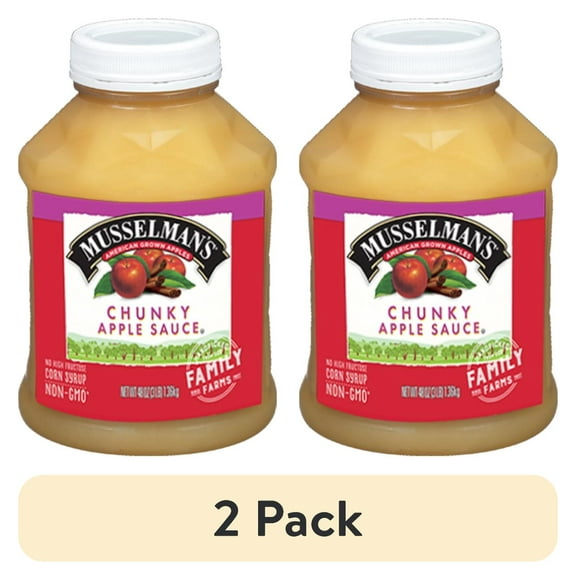 (2 pack) Musselman's Applesauce, Chunky, 48 oz Jar