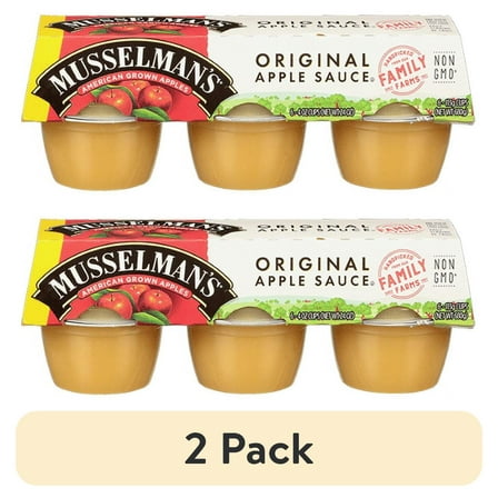 (2 pack) Musselman's Original Applesauce Cups, 4 oz, 6 Ct