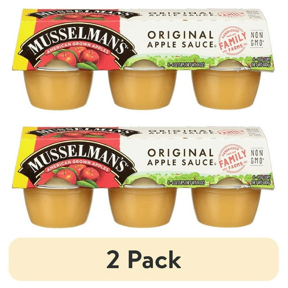 (2 pack) Musselman's Original Applesauce Cups, 4 oz, 6 Ct