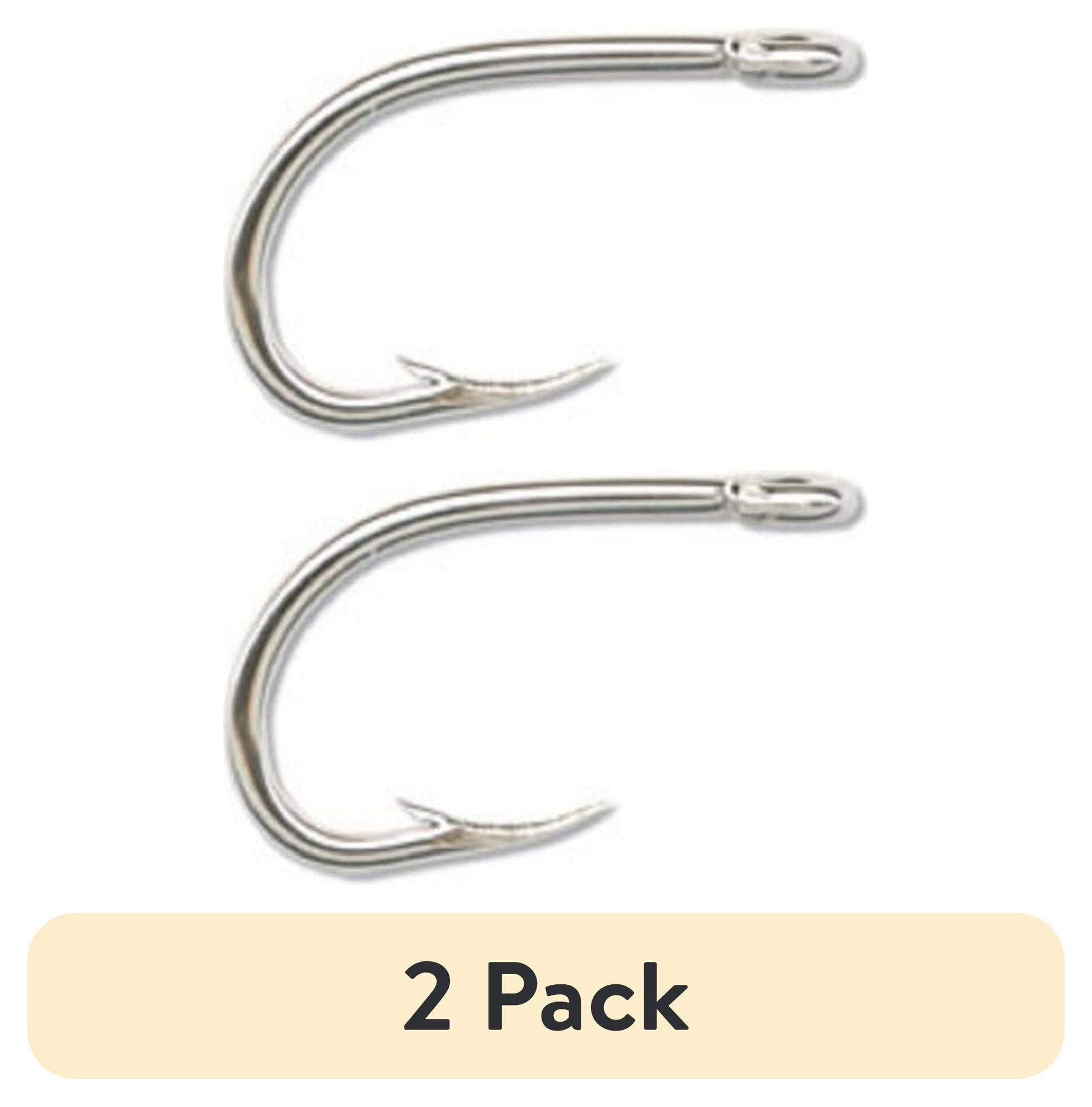 (2 pack) Mustad Classic O'Shaughnessy Live Bait Hook with 3 Extra Strong Point Bent In (Pack of 10), Nickel, Size 1