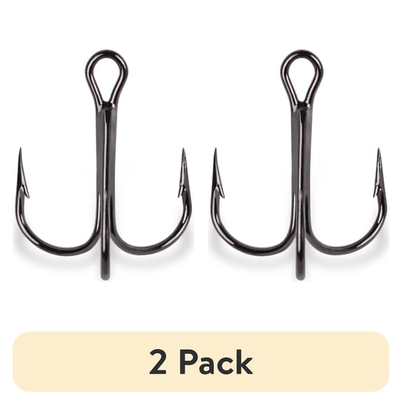 (2 pack) Mustad Fine Wire Treble Hook - #14 (Black Nickel)