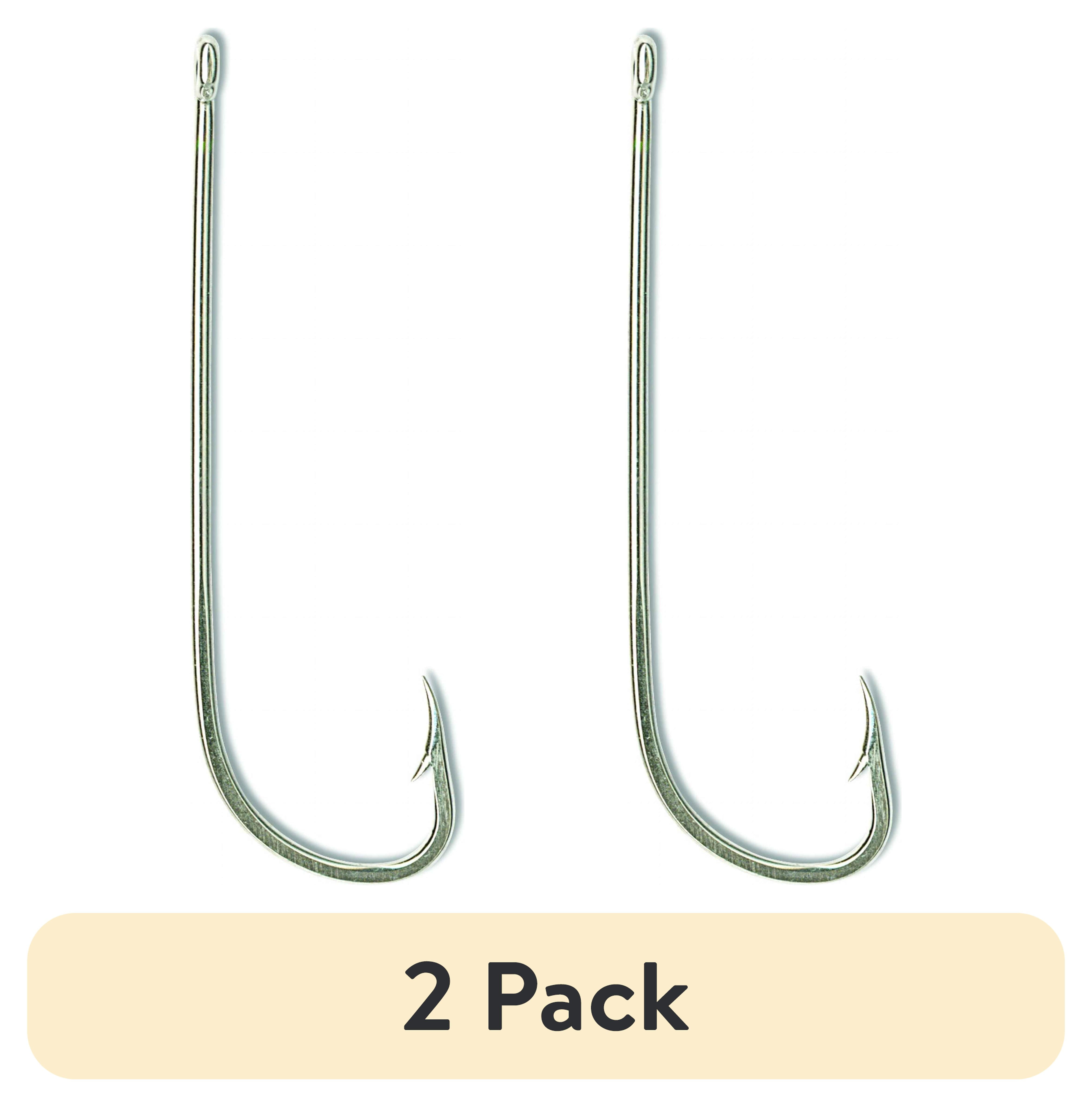 (2 pack) Mustad Long Shank Beak Hook (Nickel) - 4/0 8pc
