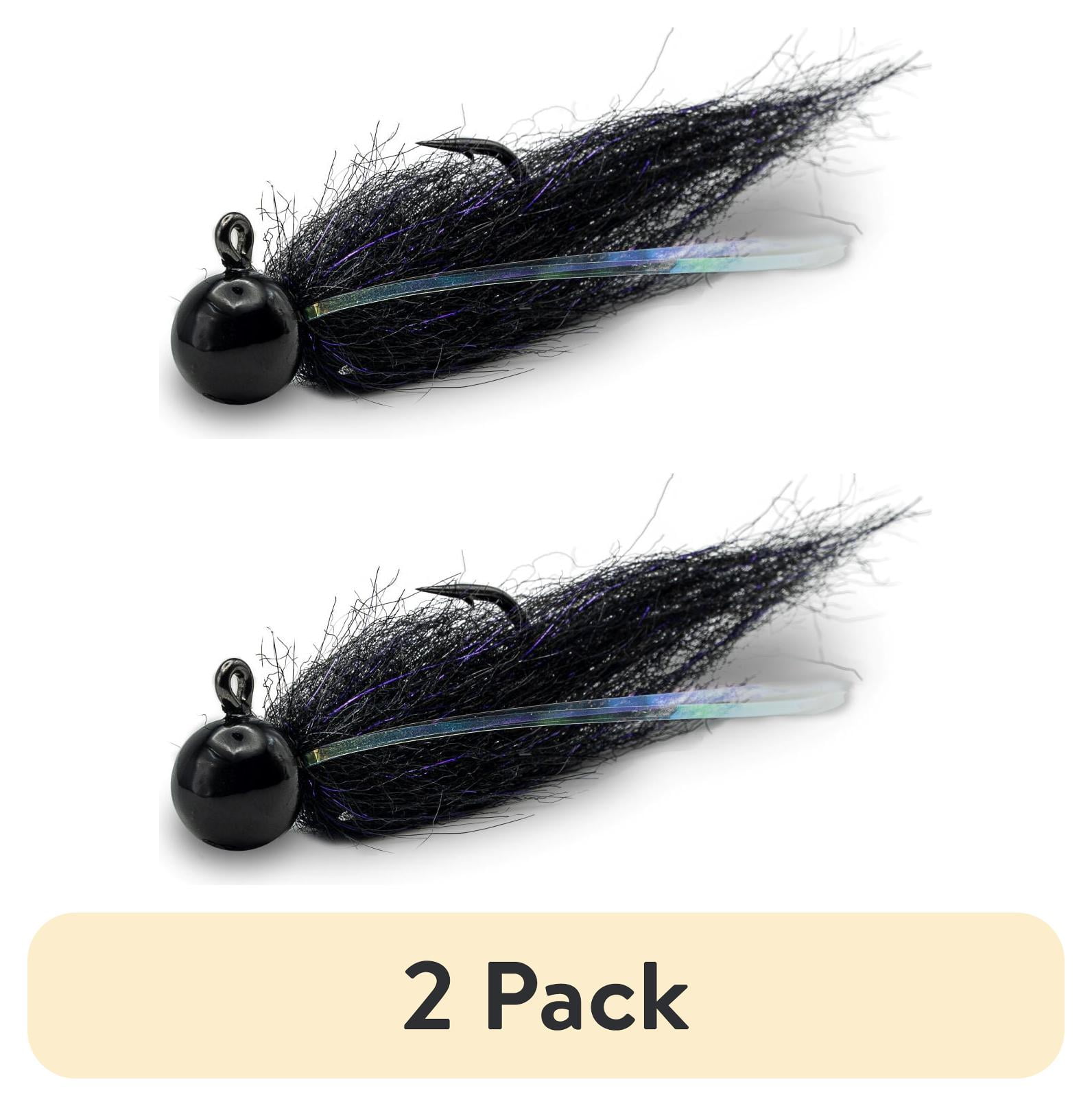 (2 pack) Mustad Tailout Twitcher Jig, 3/4oz, Black-Anadro Black-Mystic Black