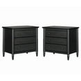 thumbnail image 1 of (2 pack) My Texas House Monroe 3 Drawer Nightstand with USB, Raven Black Oak Finish, 1 of 29