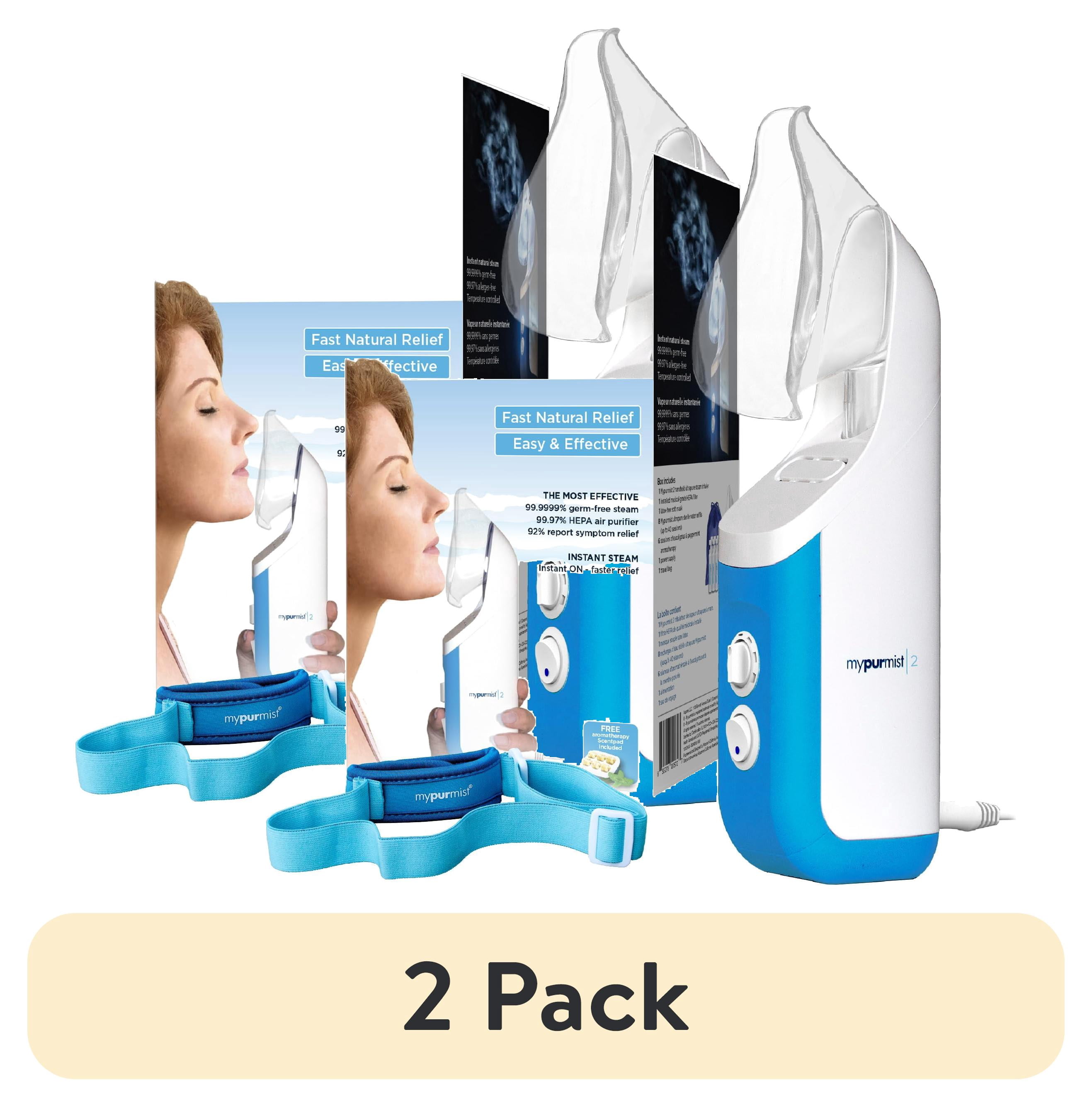 (2 pack) Mypurmist 2 Essential Kit Plus Steam Inhaler + Handsfree Strap (Plug-in)