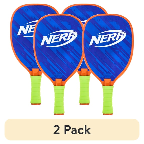 (2 pack) NERF 2 Player Pickleball Paddle Set - Youth Pickleball - (2) Wooden Paddles + (2) Pickleballs