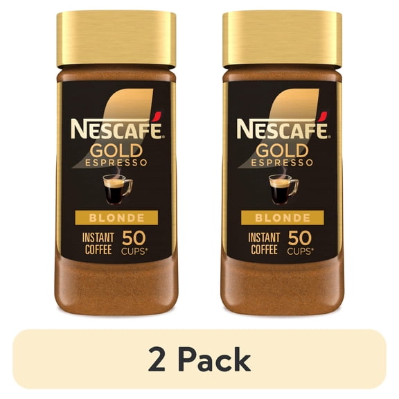 (2 pack) NESCAF Gold Instant Espresso Powder, Blonde Instant Coffee, Coffee Essentials, 50 Cups 3.5 oz