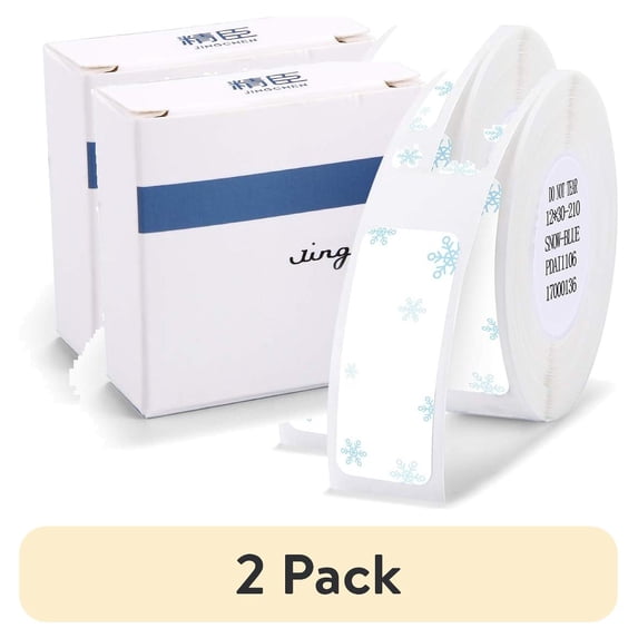 (2 pack) (2 pack) NIIMBOT Thermal Label Maker Stickers 0.47"×1.18" Replacement Label Paper for D11/D101/D110/H1S,210 Sheets/Roll(Snowflake)