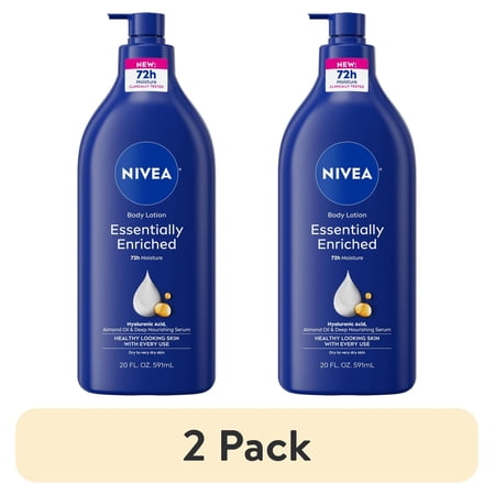 (2 pack) NIVEA Essentially Enriched Body Lotion for Dry Skin, Mothers Day Gifts, 20 fl oz