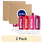 (2 pack) NIVEA Lip Care Fruit Variety Pack - Tinted Lip Balm for Beautiful, Soft Lips - Pack of 4