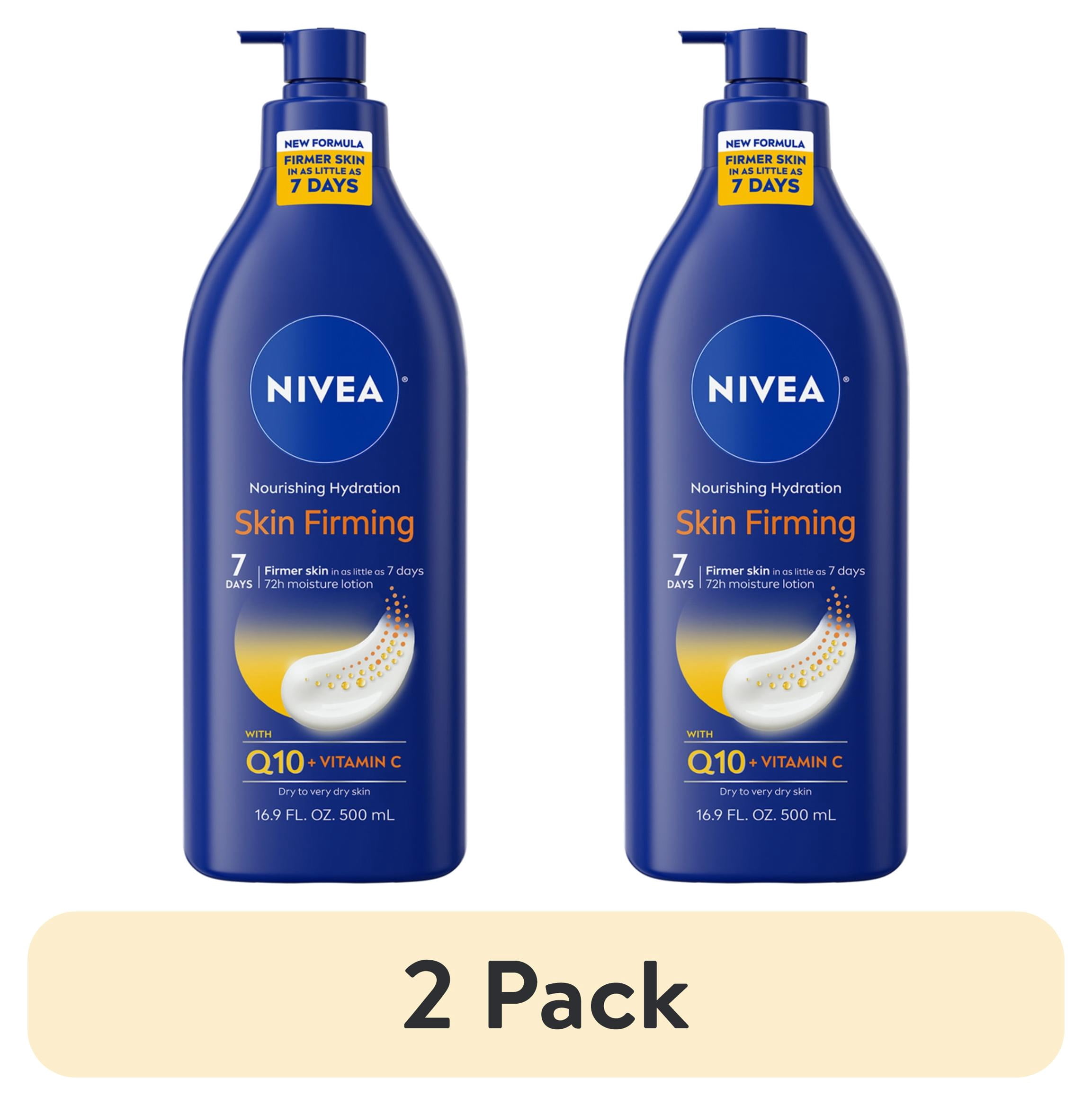 (2 pack) NIVEA Nourishing Hydration Skin Firming Body Lotion for Dry Skin with Q10 and Vitamin C, 16.9 fl oz