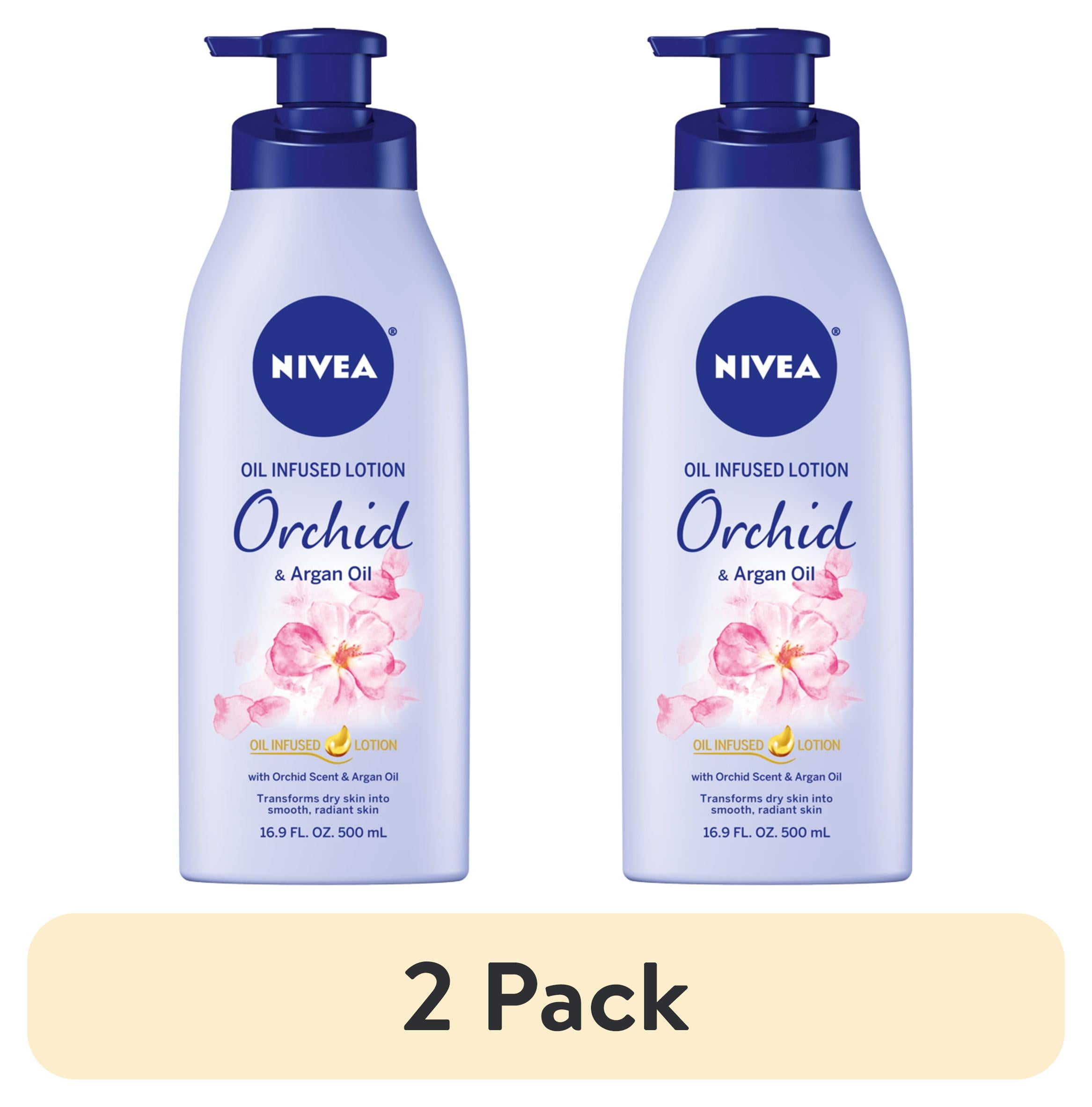 2 pack) NIVEA Oil Infused Orchid and Argan Oil Body Lotion for