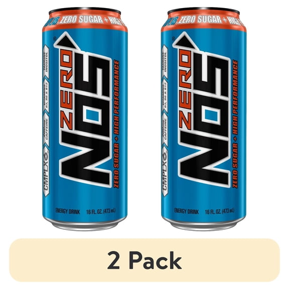 (2 pack) NOS High Performance Energy Drink, Zero Sugar, 16 fl oz, Pack of 1