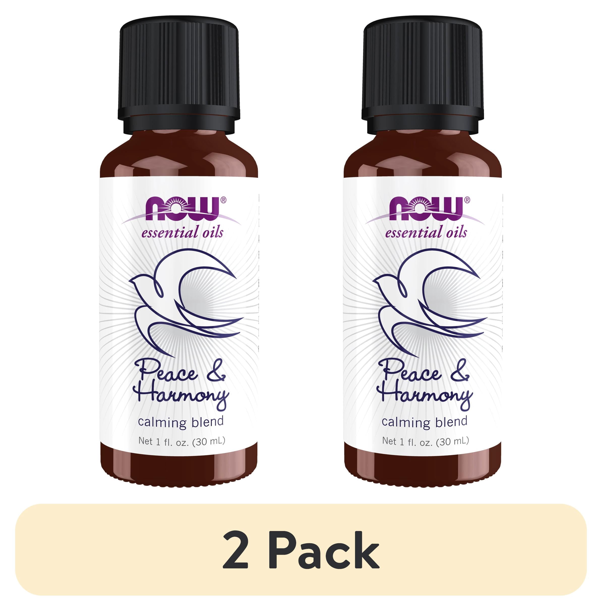 (2 pack) NOW Essential Oils, Peace & Harmony Oil Blend, Calming Aromatherapy Scent, Blend of Pure Essential Oils, Vegan, Child Resistant Cap, 1-Ounce