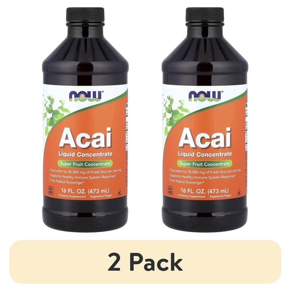 (2 pack) NOW Foods Acai Liquid Concentrate, 16 fl oz (473 ml)