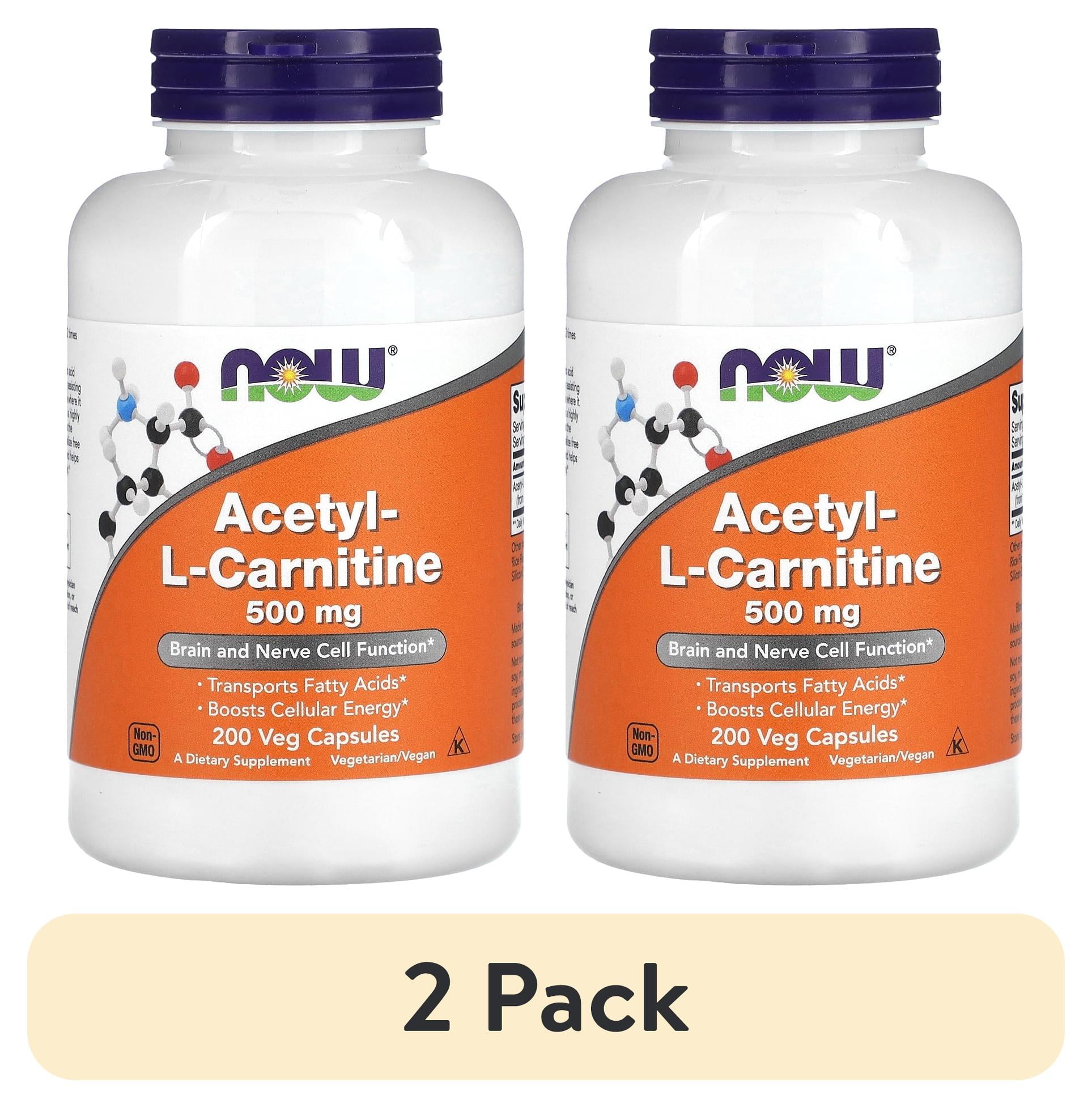 2 pack) NOW Foods Acetyl-L Carnitine 500 Milligram