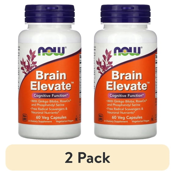 (2 pack) NOW Foods Brain Elevate, 60 Veg Capsules