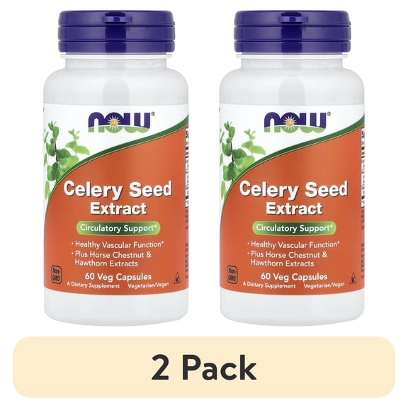 (2 pack) NOW Foods Celery Seed Extract, 60 Veg Capsules