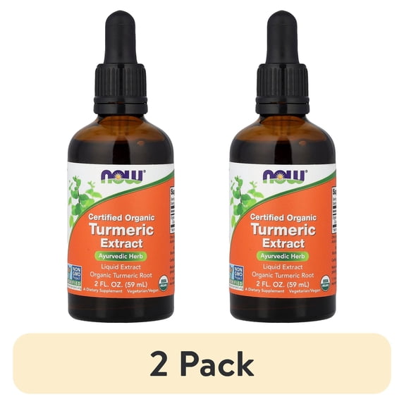 (2 pack) NOW Foods Certified Organic Turmeric Extract, 2 fl oz (59 ml)