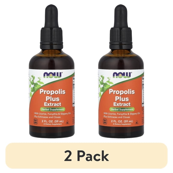 (2 pack) NOW Foods Propolis Plus Extract, 2 fl oz (59 ml)