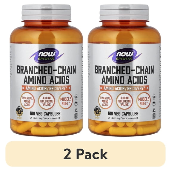 (2 pack) NOW Sports BCAA Capsules, 120 Ct