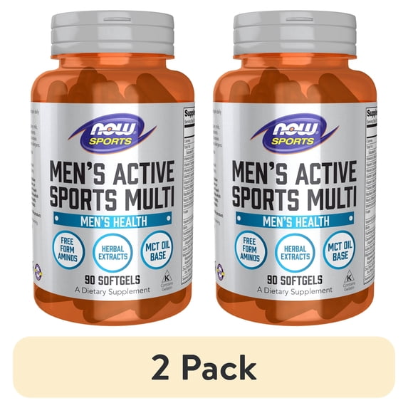 (2 pack) NOW Sports Nutrition, Men's Extreme Sports Multi with Free-Form Amino Acids, ZMA®, Tribulus, MCT Oil, and Herbal Extracts, 90 Softgels