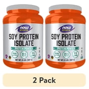 2 pack NOW Sports Nutrition, Soy Protein Isolate 20 g, 0 Carbs, Unflavored Powder, 2-Pound