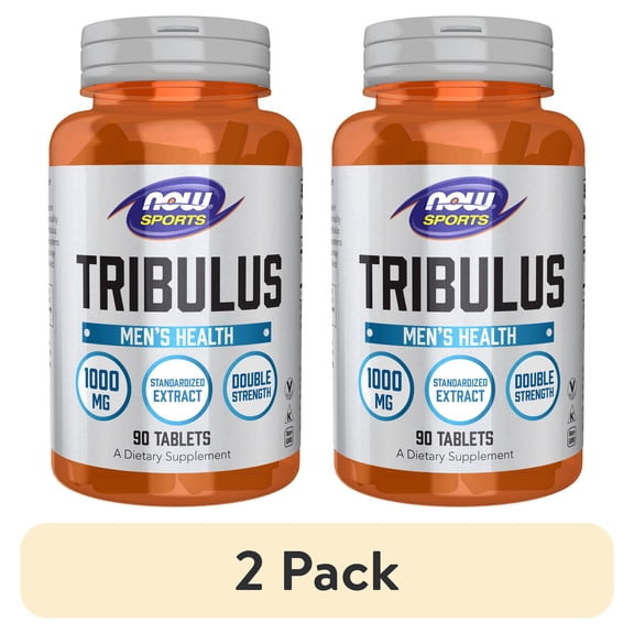 (2 pack) NOW Sports Nutrition, Tribulus (Tribulus terrestris) 1,000 mg, Double Strength, Men's Health, 90 Tablets