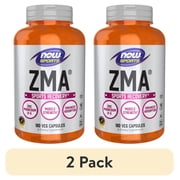2 pack NOW Sports Nutrition, ZMA Zinc, Magnesium and Vitamin B-6, Enhanced Absorption, Sports Recovery*, 180 Veg Capsules