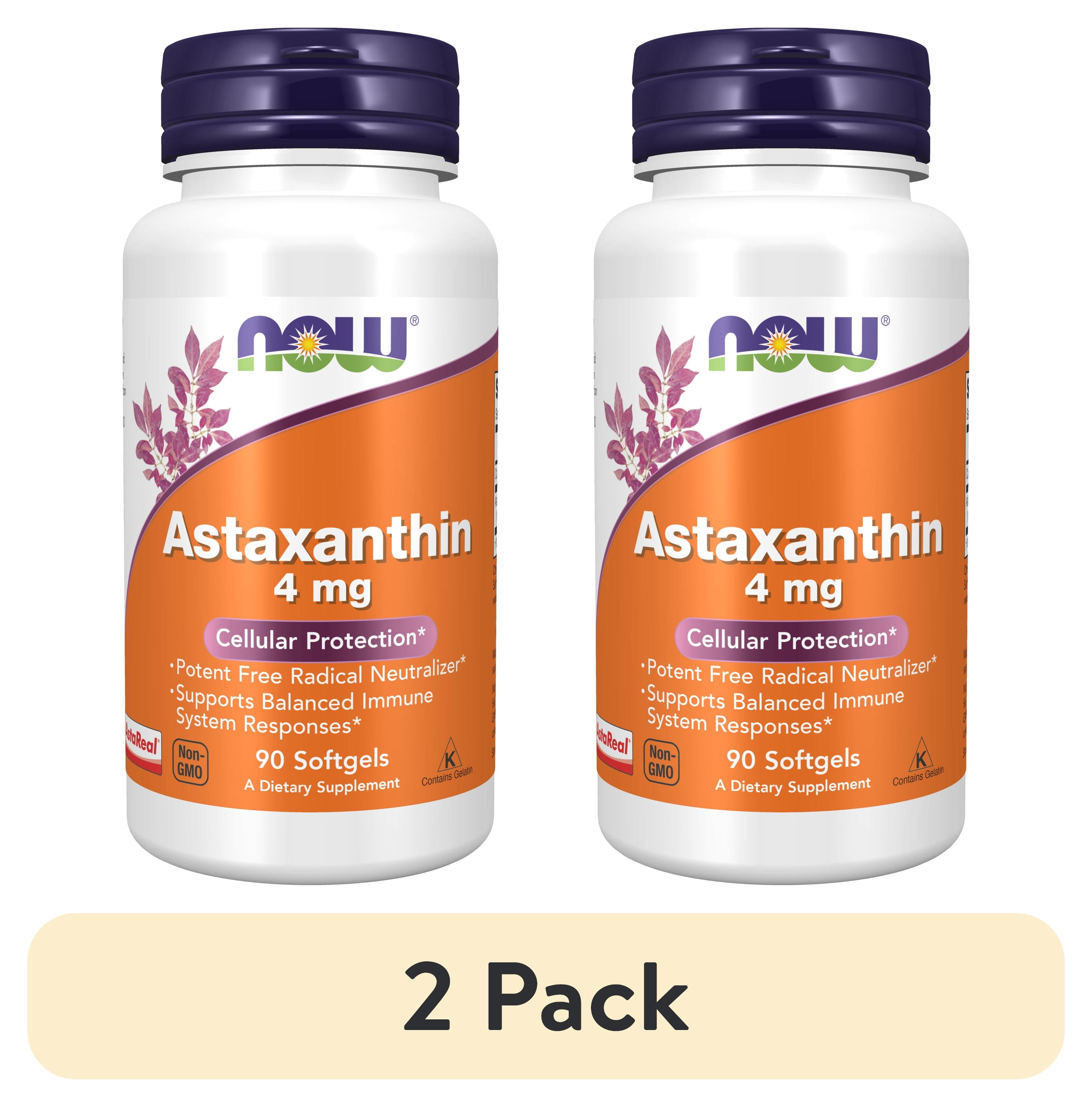 (2 pack) NOW Supplements, Astaxanthin, Softgels, 4 mg, 90 Count