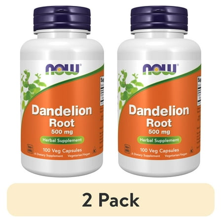 (2 pack) NOW Supplements, Dandelion Root (Taraxacum officinale) 500 mg, Herbal Supplement, 100 Veg Capsules