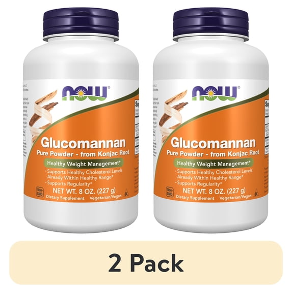 (2 pack) NOW Supplements, Glucomannan (Amorphophallus konjac) Pure Powder, Supports Regularity*, Healthy Weight Management*, 8-Ounce