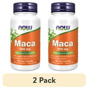 (2 pack) NOW Supplements, Maca (Lepidium meyenii) 500 mg, For Men and Women, Reproductive Health*, 100 Veg Capsules