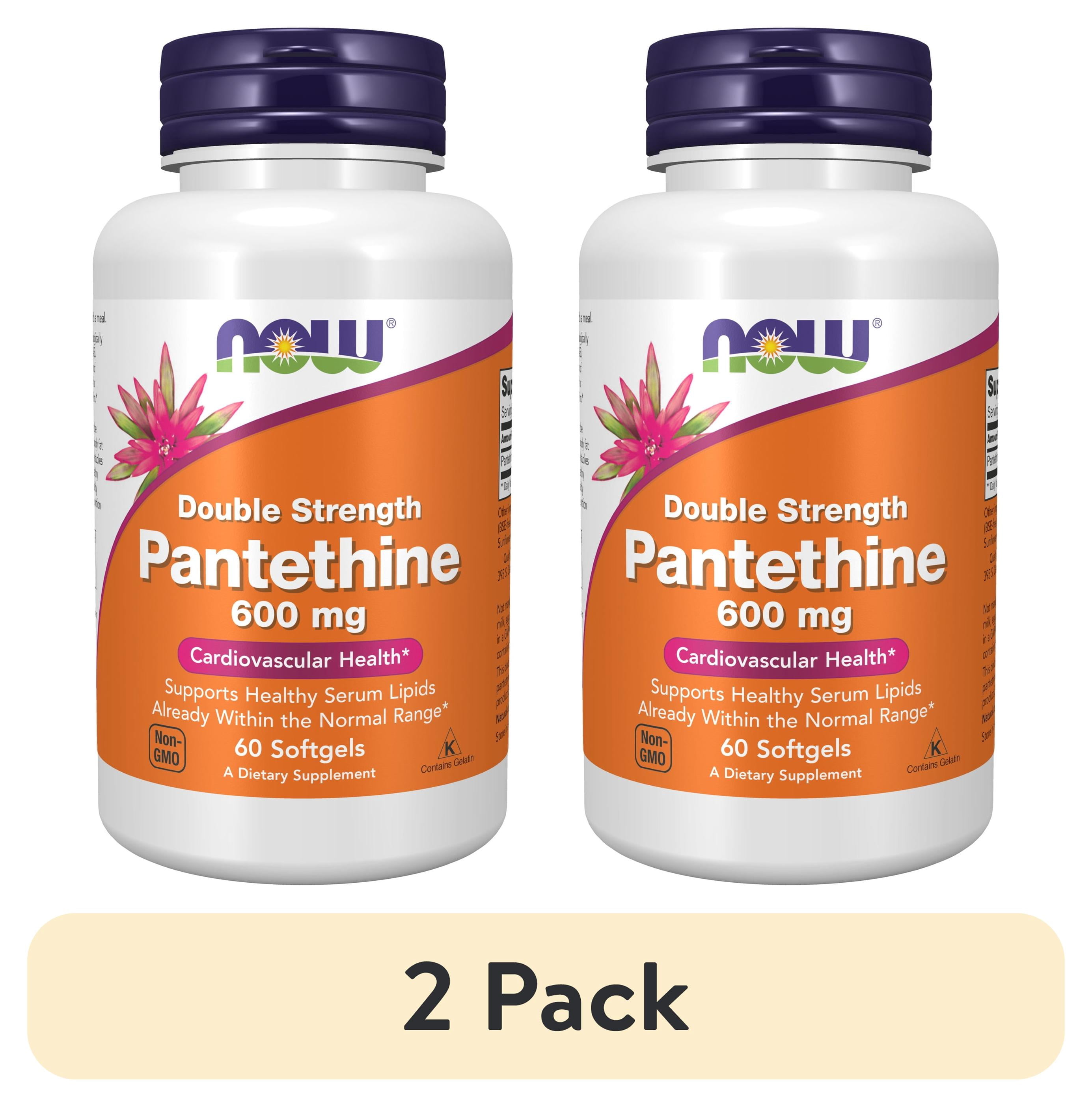 NOW Supplements, Pantethine (Coenzyme A Precursor) 600 mg, Double Strength, Cardiovascular Health* 60 Softgels