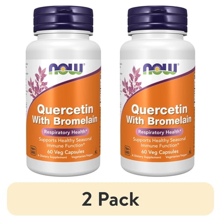 (2 pack) NOW Supplements, Quercetin with Bromelain, Balanced Immune System*, 60 Veg Capsules
