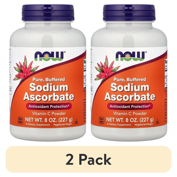 (2 pack) NOW Supplements, Sodium Ascorbate Powder, Buffered, Antioxidant Protection*, 8-Ounce