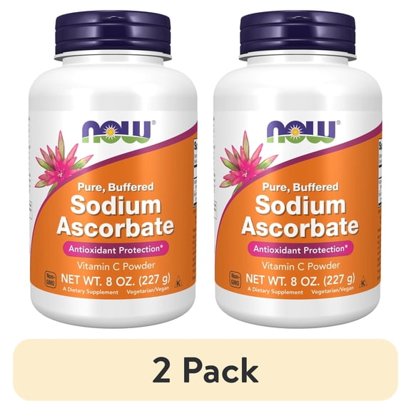 (2 pack) NOW Supplements, Sodium Ascorbate Powder, Buffered, Antioxidant Protection*, 8-Ounce