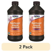 2 pack NOW Supplements, Sunflower Lecithin with naturally occurring Phosphatidyl Choline and Other Phosphatides, Liquid, 16-Ounce