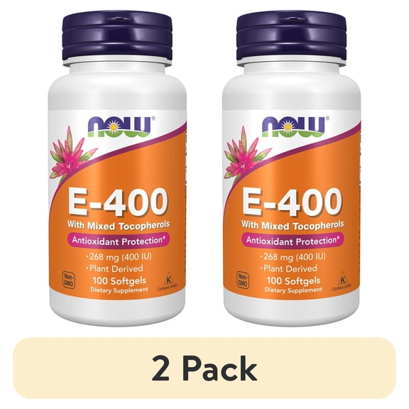 (2 pack) NOW Supplements, Vitamin E-400 IU Mixed Tocopherols, Antioxidant Protection*, 100 Softgels