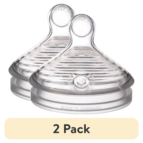 (2 pack) NUK Simply Natural Fast Flow Bottle Nipples, 2 Pack, 6+ Months