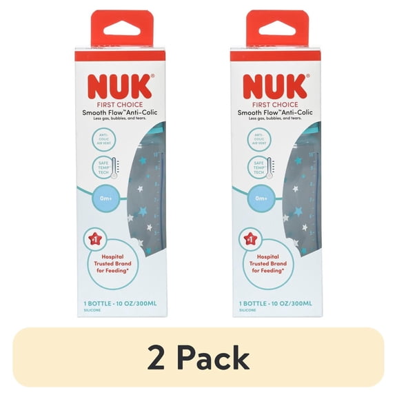 (2 pack) NUK First Choice Smooth Flow Anti-Colic Bottle, 10 oz, 1-Pack