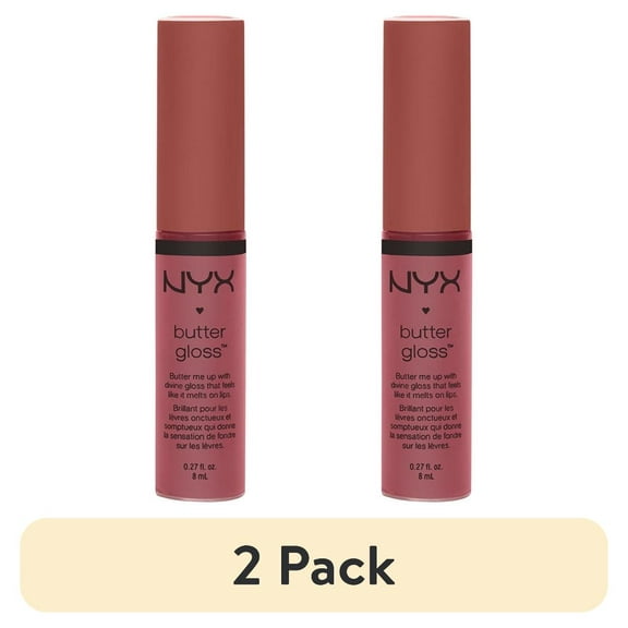 (2 pack) NYX Professional Makeup Butter Gloss, Non-Sticky Lip Gloss, Angel Food Cake, 0.27 Oz
