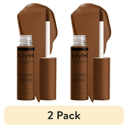 (2 pack) NYX Professional Makeup Butter Gloss, Non-Sticky Lip Gloss, Caramelt, 0.27 Oz