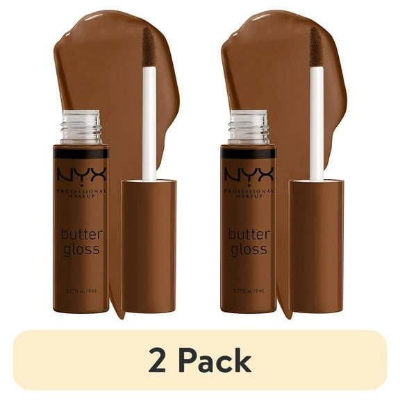 (2 pack) NYX Professional Makeup Butter Gloss, Non-Sticky Lip Gloss, Caramelt, 0.27 Oz