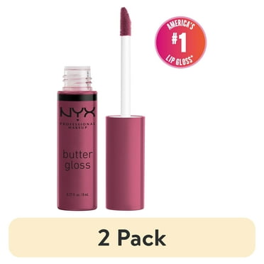 (2 pack) NYX Professional Makeup Butter Gloss, Non-Sticky Lip Gloss, Cranberry Pie, 0.27 Oz