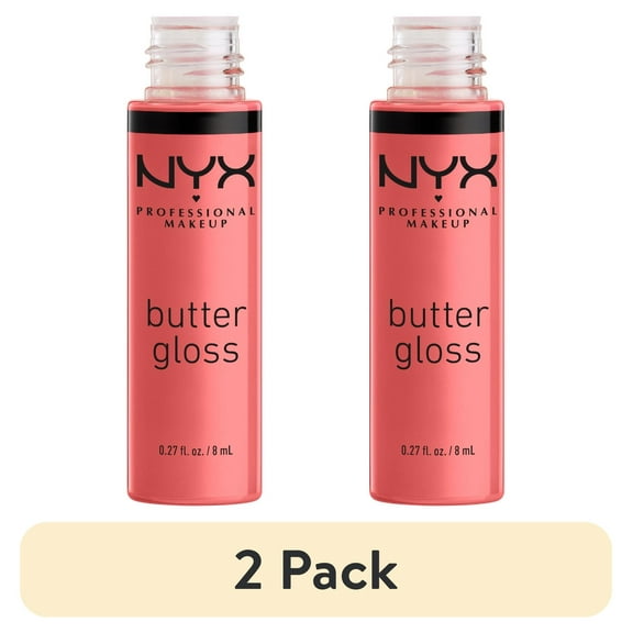 (2 pack) NYX Professional Makeup Butter Gloss, Non-Sticky Lip Gloss, Creme Brulee, 0.27 Oz