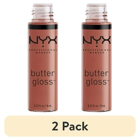 (2 pack) NYX Professional Makeup Butter Gloss, Non-Sticky Lip Gloss, Praline Glosses, 0.27 oz