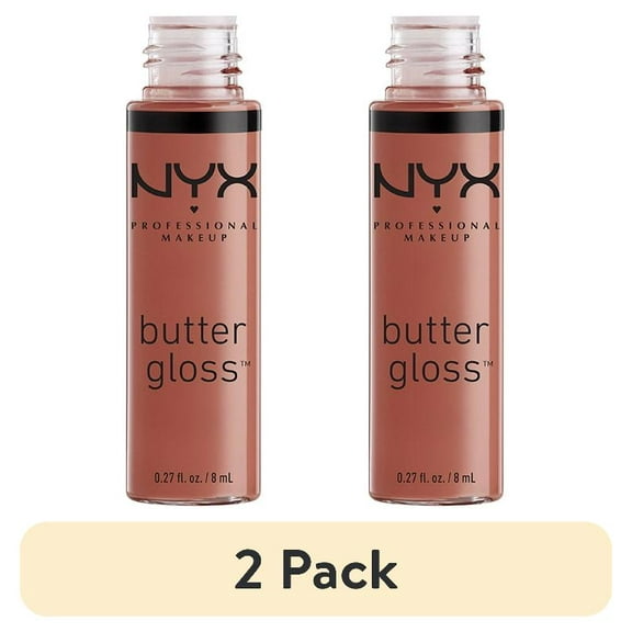 (2 pack) NYX Professional Makeup Butter Gloss, Non-Sticky Lip Gloss, Praline Glosses, 0.27 oz
